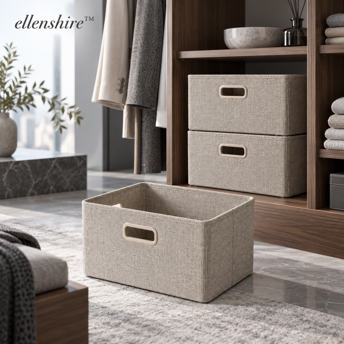 𝐞𝐥𝐥𝐞𝐧𝐬𝐡𝐢𝐫𝐞™ Stackable Fabric Storage Bins