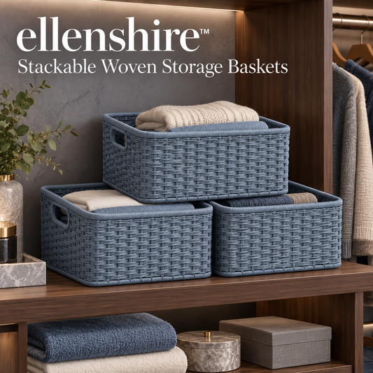 𝐞𝐥𝐥𝐞𝐧𝐬𝐡𝐢𝐫𝐞™ Stackable Woven Storage Baskets