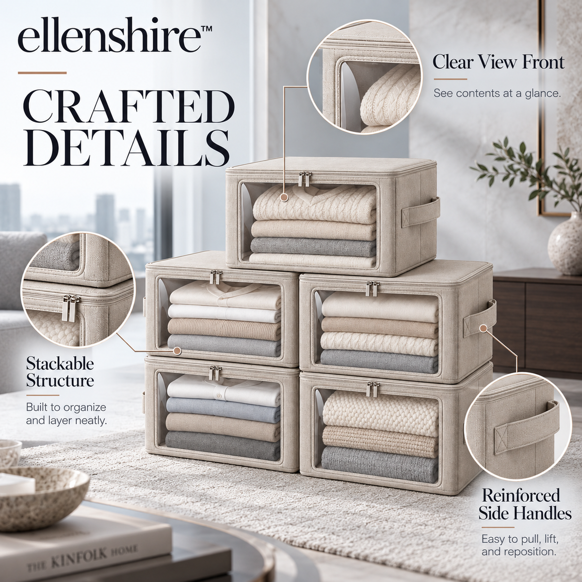 𝐞𝐥𝐥𝐞𝐧𝐬𝐡𝐢𝐫𝐞™ Clear Wardrobe Storage Boxes