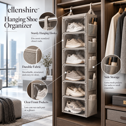𝐞𝐥𝐥𝐞𝐧𝐬𝐡𝐢𝐫𝐞™ Hanging Shoe Organizer
