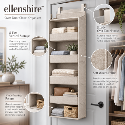 𝐞𝐥𝐥𝐞𝐧𝐬𝐡𝐢𝐫𝐞™ Over-Door Closet Organizer