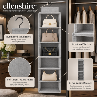 𝐞𝐥𝐥𝐞𝐧𝐬𝐡𝐢𝐫𝐞™ Hanging Handbag Closet Organizer