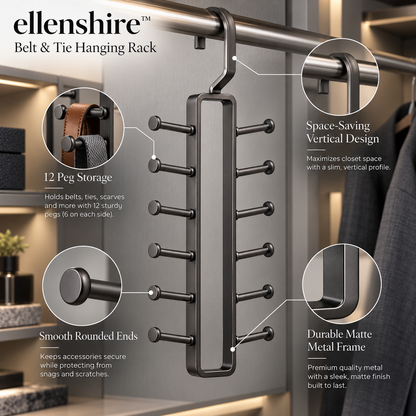 𝐞𝐥𝐥𝐞𝐧𝐬𝐡𝐢𝐫𝐞™ Belt & Tie Hanging Rack
