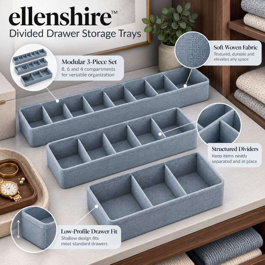 𝐞𝐥𝐥𝐞𝐧𝐬𝐡𝐢𝐫𝐞™ Divided Drawer Storage Trays
