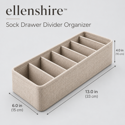 𝐞𝐥𝐥𝐞𝐧𝐬𝐡𝐢𝐫𝐞™ Sock Drawer Divider Organizer