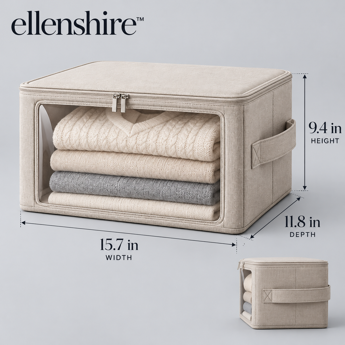𝐞𝐥𝐥𝐞𝐧𝐬𝐡𝐢𝐫𝐞™ Clear Wardrobe Storage Boxes