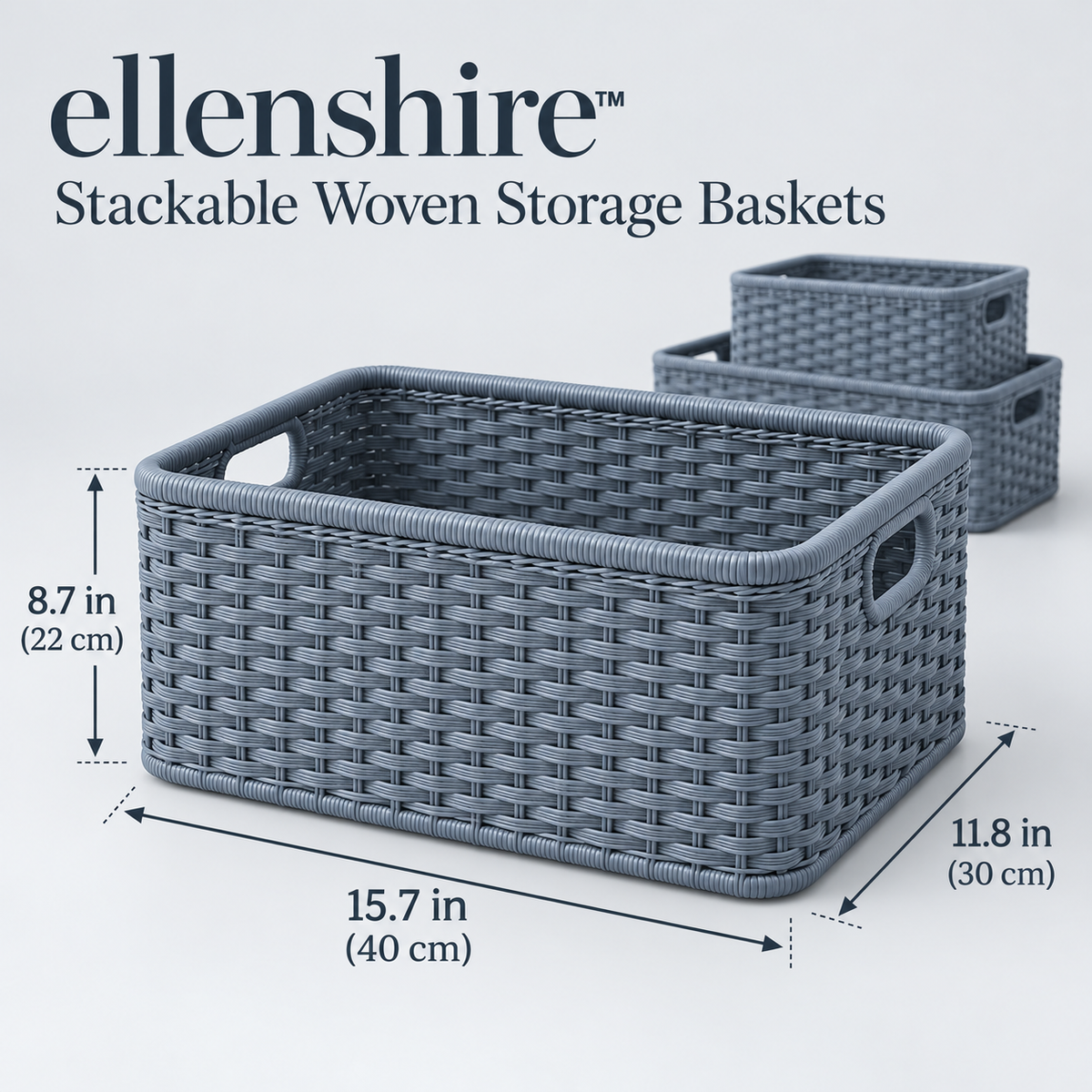𝐞𝐥𝐥𝐞𝐧𝐬𝐡𝐢𝐫𝐞™ Stackable Woven Storage Baskets