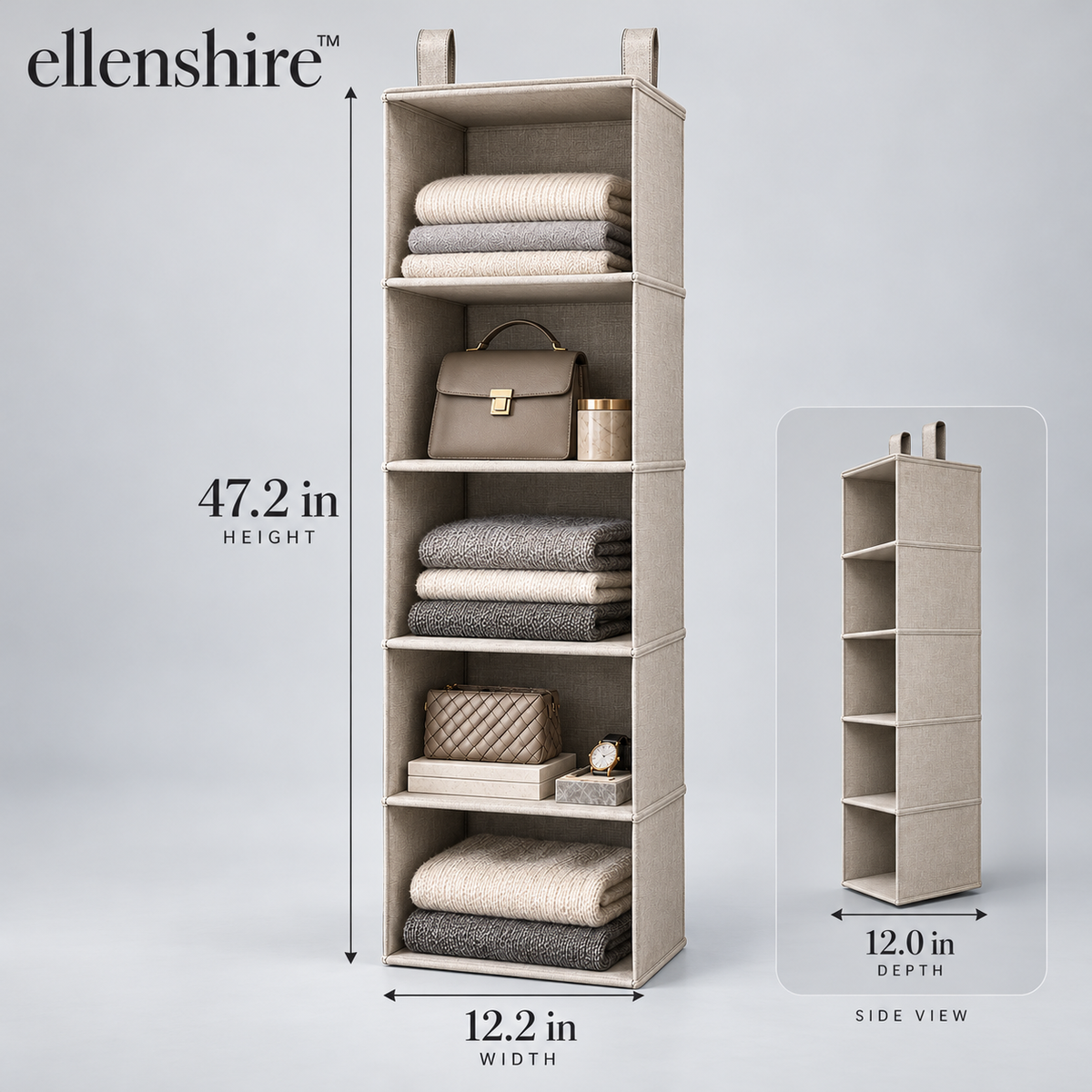 𝐞𝐥𝐥𝐞𝐧𝐬𝐡𝐢𝐫𝐞™ Multi-Layer Hanging Closet Shelves