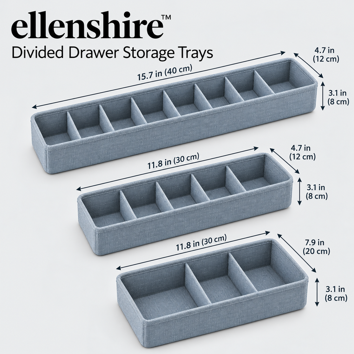 𝐞𝐥𝐥𝐞𝐧𝐬𝐡𝐢𝐫𝐞™ Divided Drawer Storage Trays