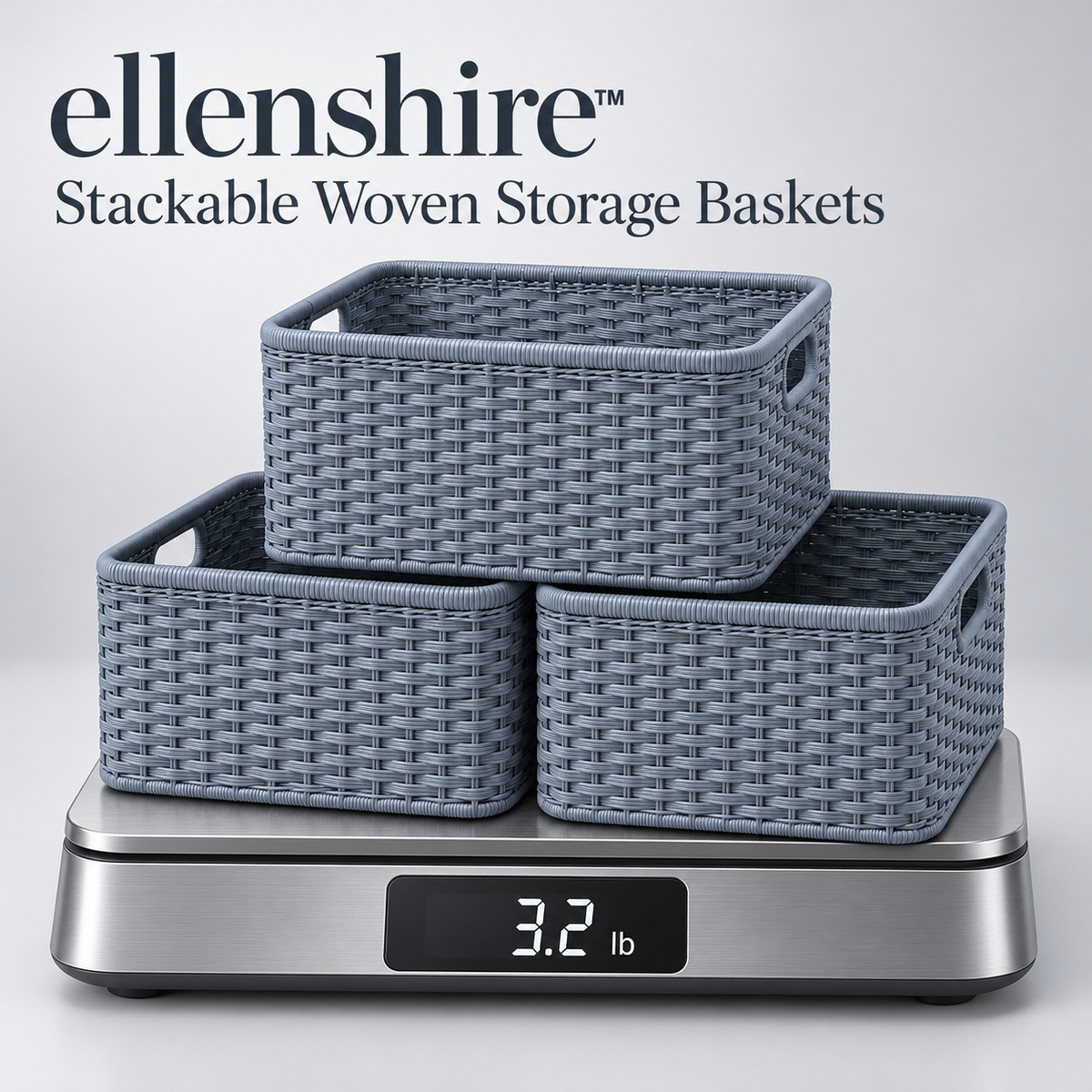 𝐞𝐥𝐥𝐞𝐧𝐬𝐡𝐢𝐫𝐞™ Stackable Woven Storage Baskets