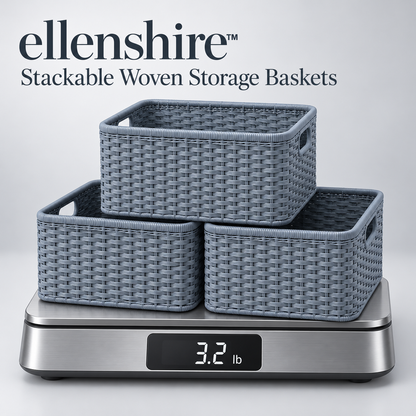 𝐞𝐥𝐥𝐞𝐧𝐬𝐡𝐢𝐫𝐞™ Stackable Woven Storage Baskets